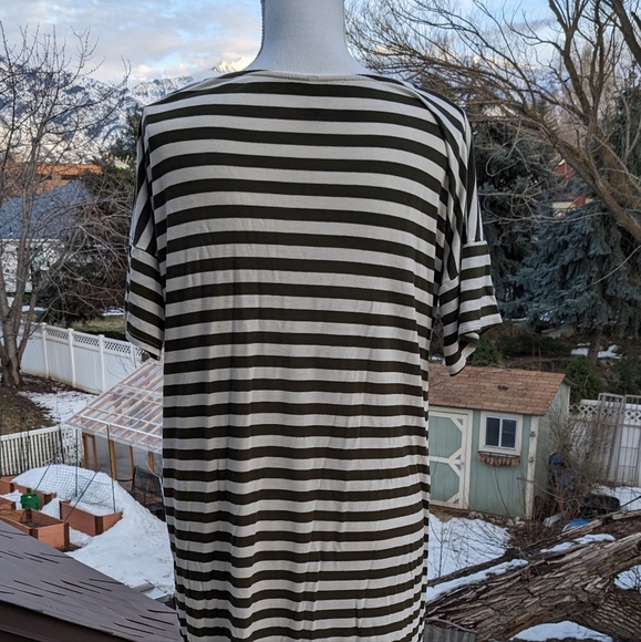 Red Lolly Green/White Striped Maxi Dress S please read measurements. - Picture 3 of 13